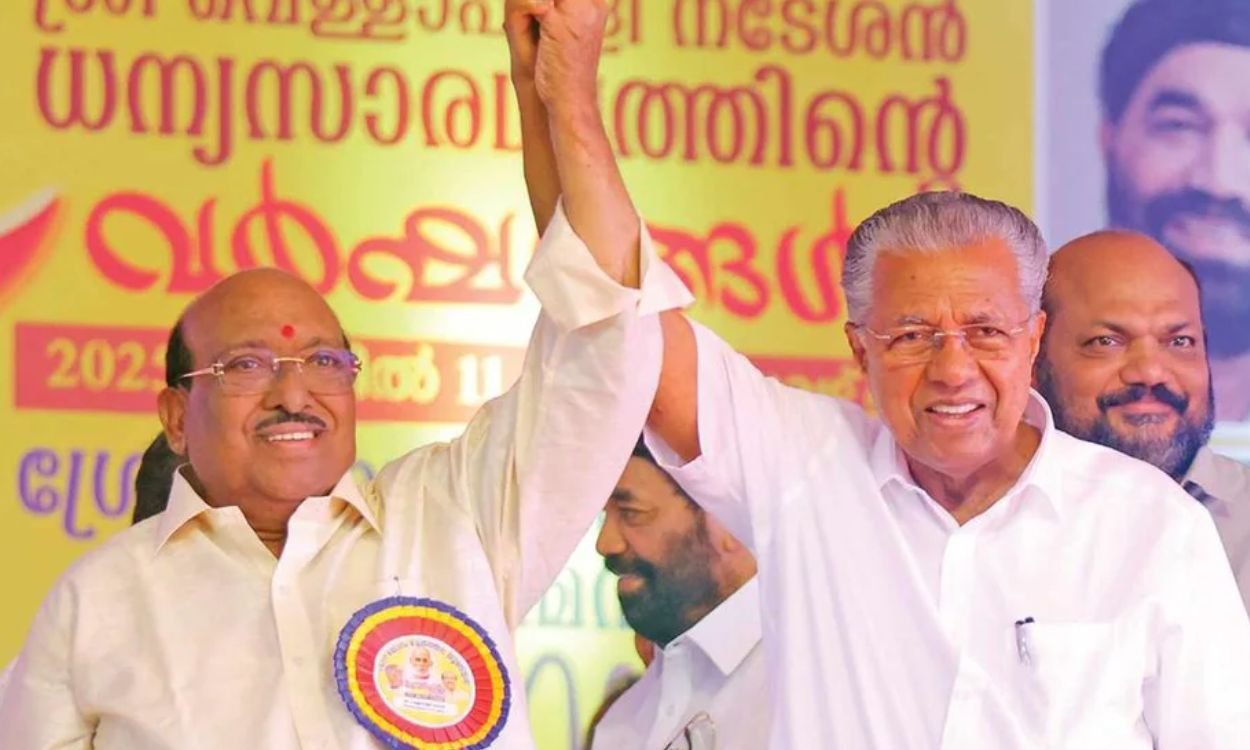 Pinarayi Vijayan with Vellappally natesan